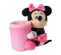 Portalápices de Peluche Minnie Mouse para Niñas - Organizador Escritorio Rosa Talla Única, Suave 100% Poliéster, Diseño 3D con Lazo, Licencia Oficial Disney, Vuelta al Cole y Regalo