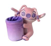 Portalápices de Peluche Stitch Angel Unisex - Organizador de Escritorio Infantil Suave 100% Poliéster, Diseño Rosa y Lila con Vaso Porta Lápices, Licencia Oficial Disney para Cole y Regalo