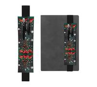 Portalápices de piel ajustable con diseño de árbol de Navidad, para cuadernos, calendarios, tableta, banda elástica, marcapáginas y soporte para lápices