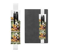 Portalápices de piel blanca con diseño de panda WZYWHJ en una bolsa de patatas fritas, diseño de banda elástica de piel de PVC de alta calidad para cuadernos, diarios y planificadores