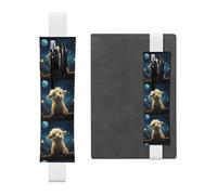 Portalápices de piel blanca con texto en inglés "YYHWHJDE Little Sheep Looking at the Stars", banda elástica ajustable de 8.3 a 1.8 pulgadas, adecuado para la mayoría de cuadernos y diarios