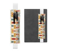 Portalápices de piel blanca WHJSHOP para impresión postal, banda elástica ajustable de 8.3 a 1.8 pulgadas para cuadernos, diarios, diario de tapa dura