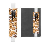 Portalápices de piel blanca YYHWHJDE para marcapáginas de galletas con chispas de chocolate, banda elástica ajustable de 8.3 a 1.8 pulgadas, adecuado para la mayoría de cuadernos y diarios