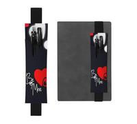 Portalápices de piel con estampado de Feliz Día de San Valentín, con banda elástica, marcapáginas para cuadernos, agendas, agendas