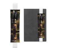 Portalápices de piel con texto en inglés "LLKGOT Little Fox" que se esconde de la lluvia, para diarios de tapa dura, agendas, planificadores, bolsa de correa ajustable