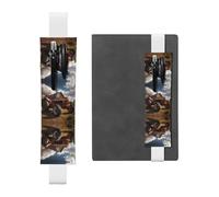 Portalápices de piel de tractor rojo: adecuado para cuadernos, diarios, calendarios, fundas de tableta, lectura, trabajo, etc., White, Talla única