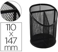 Portalápices Metálico Q-Connect Red Negra Con 3 Compartimentos Diámetro 110 Altura 147 Mm - Q-CONNECT