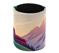 Portalápices redondo para escritorio, Great Mountain is Surrounded River Mountain Landscape Pen Pot Pen Cup Makeup Brush Holder Display Desk Stationery Organizer for Home Office School