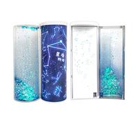 Portalápices translúcido multifunción para bolígrafo cilíndrico creativo de curruca cilíndrica ABS solar calculadora cilíndrica, b