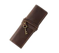 Portalápices vintage hecho a mano, rollo de lápices, estuche para lápices, amigos, artistas, escritores, Color café