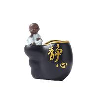 Portalápices Zen Little Monk, Organizador de Escritorio de Resina con diseño en Relieve, Multifuncional, for Guardar Pinceles de Maquillaje. Estuche para lápices