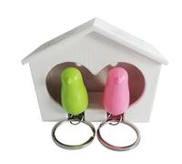 Portalaves De Pared - Llavero Casa de Pájaros con Silbato | Gancho Romántico Con 2 Anillos Para Casa Novedosa, Dormitorio, Sala de Estar y