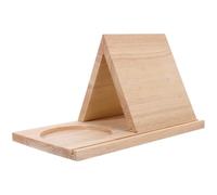 Portalibros de madera triangular Wooden Triangle Book Stand Desktop Bookshelf Rest Page Holder Cup Multifunction Shelf Triangular
