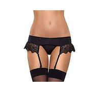 Portaligas seductor Obsessive con encaje elegante y con tiras. En una bonita caja de regalo negro S/M