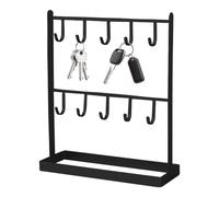 Portallaves - Colgador Metálico | Soporte para Llaves de Entrada con Correa y 10 Ganchos para Pasillo, Organizador de Mesa que Ahorra Espacio para Joyas, Collares & Correas para Perros, Decoración Mod