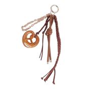 Portallaves portátil bolso de moda encanto accesorio práctico tejido bacbas colgante monedero adorno para diario esencial trenzado llavero encanto, Q1872 2