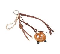 Portallaves portátil bolso de moda encanto accesorio práctico tejido bacbas colgante monedero adorno para diario esencial trenzado llavero encanto, Q1872 4