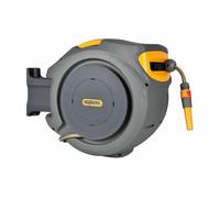 Hozelock AutoReel - Caja de pared con tubo de 20 m Ø 12,5 mm y accesorios, giratorio de 180 °