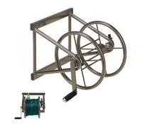 Portamangueras enrollador de mangueras soporte para manguera 5 kg marrón