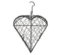 Portamateriales para Nidos de Aves Hecho a Mano | Colgador de Corazón de Hierro Forjado a Mano | Colgador de Material de Nidificación para Colibríes - para Invierno Interior Jaula Perchas Y