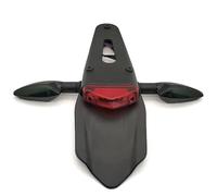 Portamatrículas Moto para Enduro Motocross Motocicleta Trasera para Guardabarros Soporte para Placa Matrícula con Luz Trasera LED 12V Lámpara Freno Universal para Fender Eliminator(Red1)