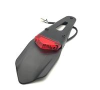 Portamatrículas Moto para Enduro Motocross Motocicleta Trasera para Guardabarros Soporte para Placa Matrícula con Luz Trasera LED 12V Lámpara Freno Universal para Fender Eliminator(Red)