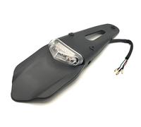 Portamatrículas Moto para Enduro Motocross Motocicleta Trasera para Guardabarros Soporte para Placa Matrícula con Luz Trasera LED 12V Lámpara Freno Universal para Fender Eliminator(Transparent1)