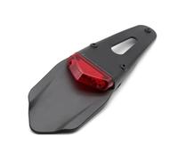 Portamatrículas Moto para Enduro para Bicicleta Todoterreno Motocicleta Trasera para Guardabarros Soporte para Placa Matrícula con Luz Trasera LED 12V para Fender Eliminator(Red Brake Lamp)