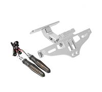 Portamatriculas Moto para Kawasaki para Ninja 125 para EX250R para Z125 para VERSYS 1000 para Vulcan/S para 650cc para Z300 Soporte para Matrícula Soporte matrícula(Silver)