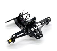 Portamatriculas Moto para Kawasaki para Ninja 250R/300 para ER6N para ER6F para Z250 para Z300 para Z650 Soporte Matrícula Luz LED De Intermitente Soporte matrícula(G Black)
