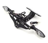 Portamatrículas Moto para Kawasaki para Ninja 250R/300 para ER6N para ER6F Z250 Z300 Z650 Z750 Z800 Marco para Matrícula Soporte Luz LED Intermitente para Fender Eliminator(J Black)