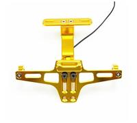 Portamatrículas Moto para NC700 CB500X CB400 CB1000 Soporte de matrícula de Motocicleta Universal con Soporte de número de luz LED para Fender Eliminator(Yellow-with LED)