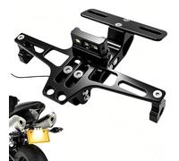 Portamatriculas Moto, Soporte de Placa de Matrícula Moto Universal con Luz de Matrícula Montaje Universal de Aleación de Aluminio CNC Porta Matriculas Moto para Mayoría de los Modelos de Motocicleta