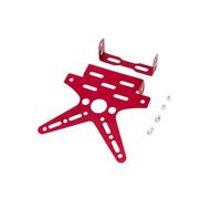 Portamatriculas Moto Soporte para Matrícula De Motocross Montaje Universal para Motocicleta Cubierta Placa Número Registro Ajustada Aleación Aluminio Matricula Motos Soporte(Red)