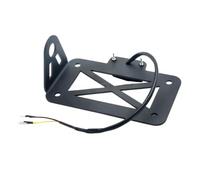 Portamatriculas Moto Soporte Para Placa De Matrícula Con Luz Trasera LED Montaje Lateral Universal Para Bobber Soporte Matrícula Plegable Motocicleta
