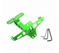 Portamatrículas Moto Soporte Placa Matrícula Motocicleta Ajustable Universal, Soporte Lámpara Señal Giro Trasera Aluminio CNC para Guardabarros para Fender Eliminator(Green)