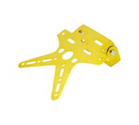 Portamatrículas Moto Soporte Universal Aleación para Matrícula Motocicleta, Soporte Montaje, Cubierta Placa Número Registro Ajustada Aluminio para Fender Eliminator(Yellow)