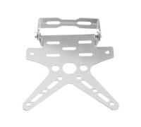 Portamatriculas Moto Soporte Universal para Matrícula De Motocicleta, Aleación De Aluminio, Soporte De Montaje Placa De Registro Ajustados Soporte matrícula(Silver)