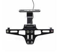 Portamatrículas Moto Soporte Universal para Matrícula De Motocicleta, con Luz LED, para Kawasaki Z750 Z800 Z1000, para Versys 650 para Fender Eliminator(Black-with LED)