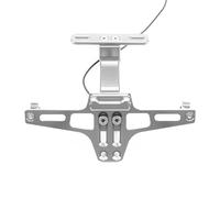 Portamatrículas Moto Soporte Universal para Matrícula De Motocicleta, con Luz LED, para MT01, MT03, para MT07, MT10, para YZF R3 para Fender Eliminator(Silver-with LED)