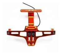 Portamatrículas Moto Soporte Universal para Matrícula De Motocicleta, con Luz LED, para MT01, MT03, para MT07, MT10, para YZF R3 para Fender Eliminator(Orange-with LED)