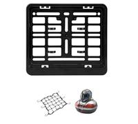 Portamatrículas para moto y scooter 206 x 180 mm, soporte, marco portamatrículas de plástico negro, específico matrícula polaca compatible con Sym Symphony 125 SR