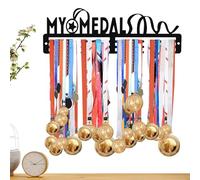 Portamedallas - Estantería de metal con marco para trofeos, cintas e insignias - Expositor metálico de pared para medallas, para hombres, atletas, niños, niñas, corredores, deportes, carreras