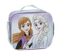 Portameriendas Térmico de Frozen - Color Azul - 21,5x8,5x19 cm - Fabricado en Poliéster - Mochila Pequeña con Cierre de Cremallera y Asa Regulable - Producto Original Diseñado en España