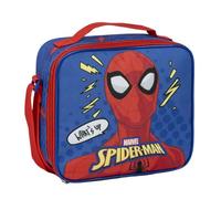 Portameriendas Térmico de Spiderman - Color Azul - 21,5x8,5x19 cm - Fabricado en Poliéster - Mochila Pequeña con Cierre de Cremallera y Asa Regulable - Producto Original Diseñado en España