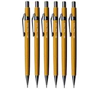 Portaminas recargable Pentel de 0,9 mm, color amarillo con goma de borrar, 6 unidades, modelo P209