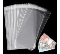 Portamonedas de papel transparente 18.5x9CM / 7.2x3.5IN - Fundas para monedas Funda para dinero Material PP para billetes / facturas /sellos 100 piezas PN01L100