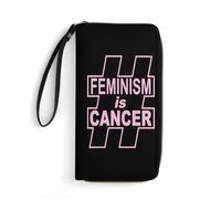 Portamonedas El Feminismo Es Cáncer Billetera De Cuero Vintage Coin Purse Moda Billetera Bolsa para Damas, Profesor, Niña