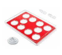 Portamonedas, Juego de cajas expositoras de monedas transparentes | Rojo 19/20/22/25/27/30 mm for almacenamiento de exhibición de colección de monedas