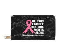 Portamonedas Nadie Lucha Solo contra El Cáncer De Mama Billetera Pequeña Moda Bolso Dinero Muchas Ranuras para Tarjetas Billetera De Cuero para Hija, Amante, Mejor Amigo